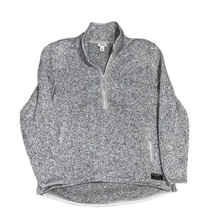 LLBean Gray Speckled Fleece 1/4 Zip Pullover‎ Sweatshirt Women's Small $99.95